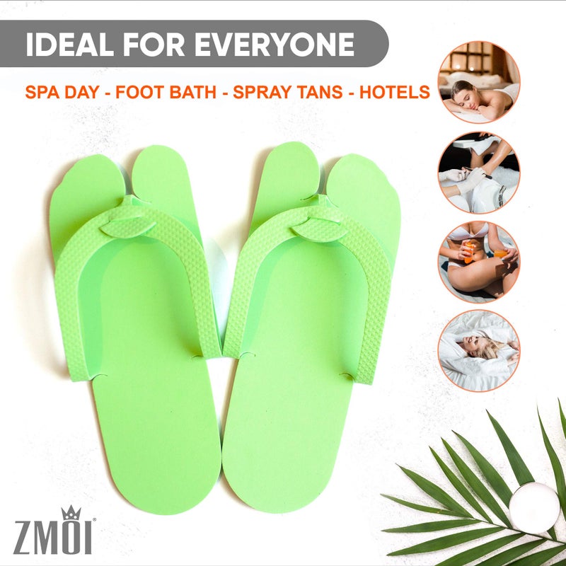 ZMOI Disposable Pedicure Slippers 24 Pairs Anti-Slip - EVA Foam One Size Fits All Flip Flops - Comfortable and Safe - Fun Colors Ideal Spa, Nail Salon - Image 4